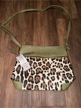 Emperia Vegan Leather Purse Shoulder Bag Cheetah/Leopard Print NWT